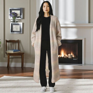 Free People Retro Stripe Ombre Pastel Rainbow Cardigan Sweater